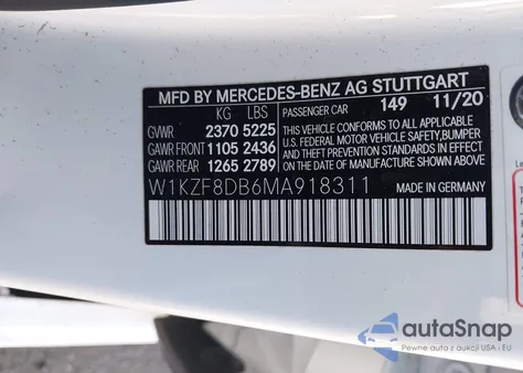 2021 Mercedes-Benz E 350 из США, поврежденный, VIN W1KZF8DB6MA918311